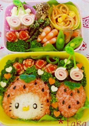 簡単キャラ弁いちごキティ-レシピのメイン写真