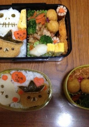 平天でリラックマキャラ弁デコ弁ハロウィン-レシピのメイン写真