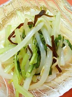 *簡単!!水菜ともやしの塩昆布和え*-レシピのメイン写真