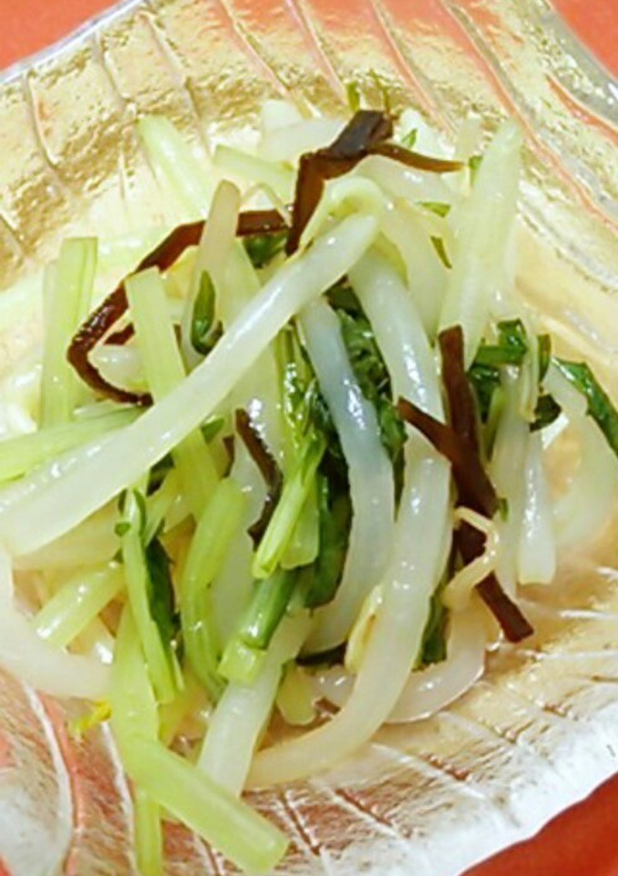 ＊簡単!!水菜ともやしの塩昆布和え＊-レシピのメイン写真