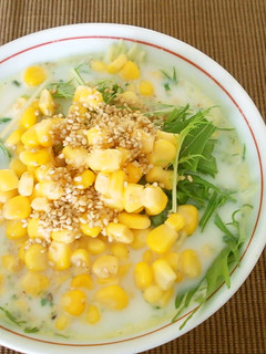 コーンと水菜のミルク塩らーめん♪-レシピのメイン写真