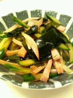 ハムときゅうりとわかめの中華風酢の物-レシピのメイン写真