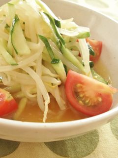 もやしとキュウリのオレンジ麺つゆ浸し-レシピのメイン写真