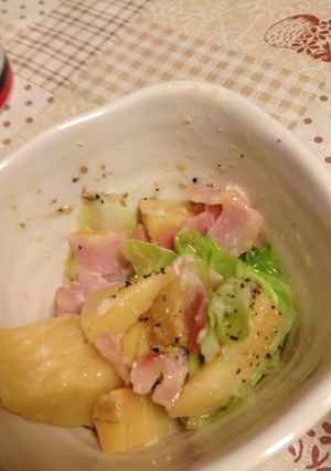 塩麹タケノコと春キャベツとベーコン炒め-レシピのメイン写真