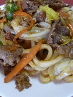 フライパンで作るインドカリーで焼うどん-レシピのメイン写真