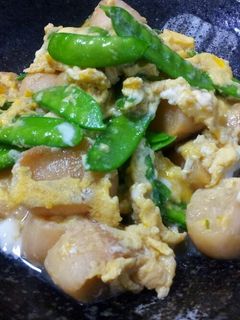 麺つゆで簡単♪絹さやとお麩の卵とじ-レシピのメイン写真