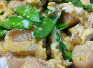 麺つゆで簡単♪絹さやとお麩の卵とじ-レシピのメイン写真