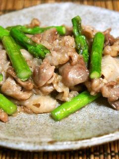 豚肉とアスパラの味噌にんにく炒め-レシピのメイン写真