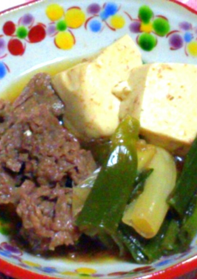 簡単豆腐とネギとお肉だけの肉豆腐-レシピのメイン写真