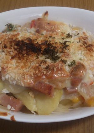 スパムで時短ポテトグラタン　低カロリー-レシピのメイン写真