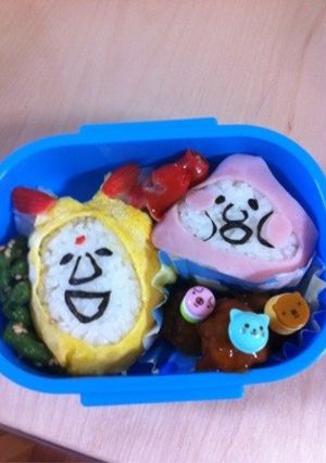 カクレモモジリ&ホトケアカバネキャラ弁♪-レシピのメイン写真