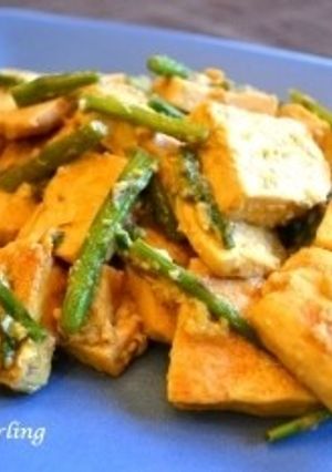 スパムとアスパラ　豆腐チャンプルー-レシピのメイン写真