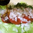 ポン酢でサラダ☆トマトと玉ねぎ/大葉必須