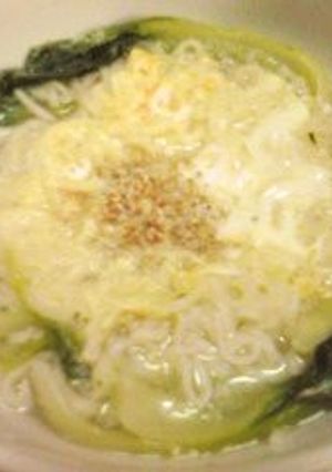 レンジと丼で丸ごと青梗菜かき玉塩ラーメン-レシピのメイン写真