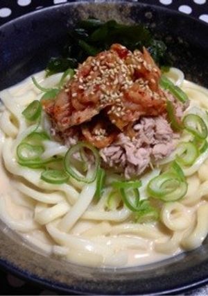 韓国風＊豆乳とキムチの冷やしうどん♪-レシピのメイン写真