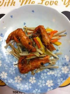 えびの唐揚げの糀ぽん&塩昆布サラダ-レシピのメイン写真