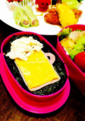キャラ弁？生ビール〜♪-レシピのメイン写真