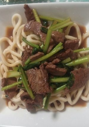 ランチや夕飯に！牛肉と小松菜冷やしうどん-レシピのメイン写真