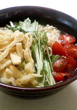カリカリお揚げと水菜トマトの塩ラーメン-レシピのメイン写真