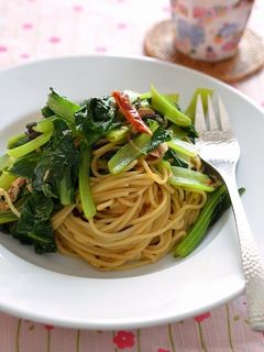 味付けは塩昆布だけ!ツナと小松菜のパスタ-レシピのメイン写真