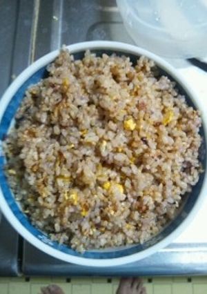 ５月１５日朝兼昼飯　【辛味噌卵炒飯】-レシピのメイン写真