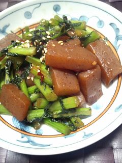 大根菜とこんにゃくの味噌炒め-レシピのメイン写真