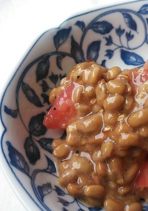 簡単＊トマトのオリーブオイル納豆和え-レシピのメイン写真