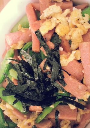 スパムの塩味とお豆がピッタリ-レシピのメイン写真