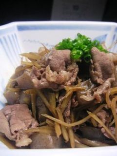 牛肉とごぼうコンニャクの炒り煮-レシピのメイン写真