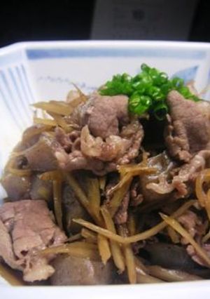 牛肉とごぼうコンニャクの炒り煮-レシピのメイン写真