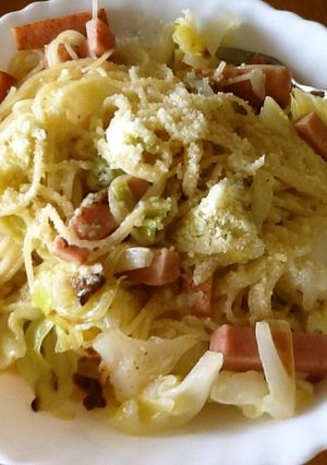 フライパン一つで！スパムのペペロンチーノ-レシピのメイン写真