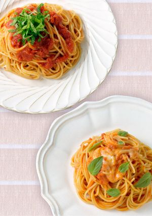 一度に簡単！トマトベースの和☆洋風パスタ-レシピのメイン写真