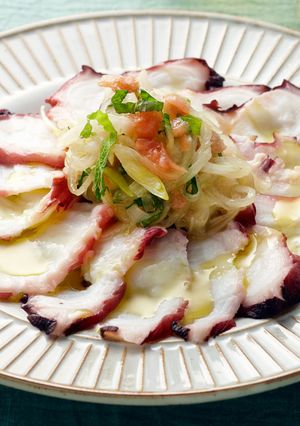 ☆タコと梅肉の和風カルパッチョ☆-レシピのメイン写真