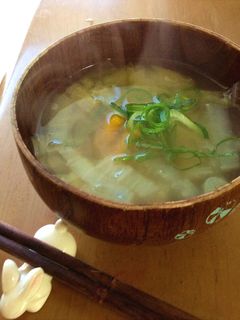 白菜とかぼちゃのお味噌汁-レシピのメイン写真