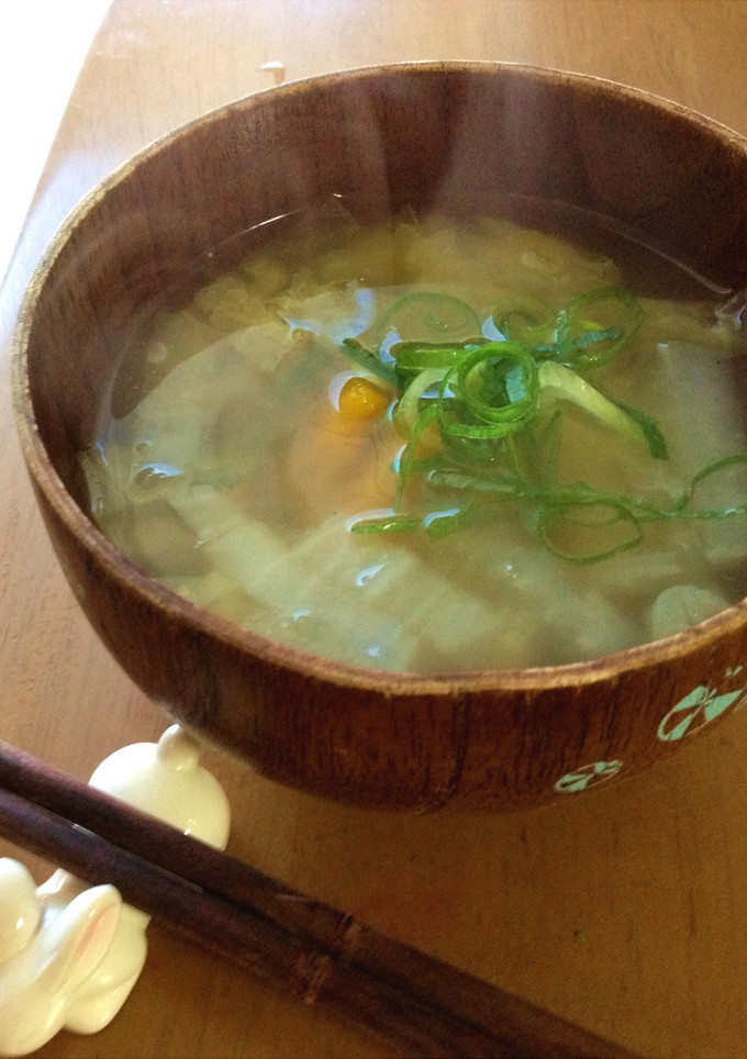 白菜とかぼちゃのお味噌汁-レシピのメイン写真