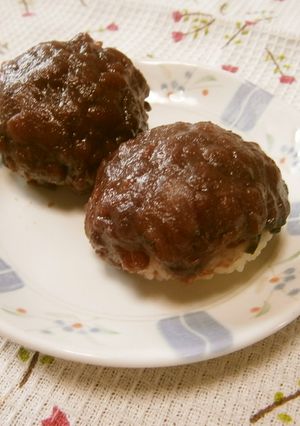 塩昆布おにぎりdeおはぎ♡-レシピのメイン写真