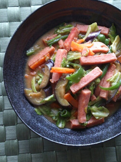 スパムと野菜の甘味噌炒め-レシピのメイン写真