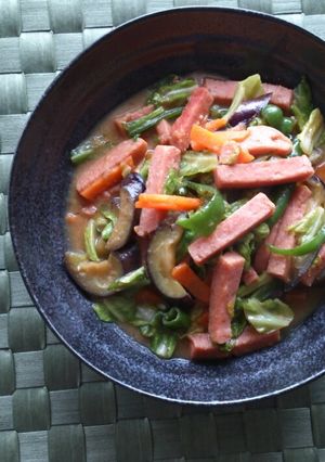 スパムと野菜の甘味噌炒め-レシピのメイン写真