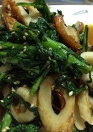 豚肉と春菊(菊菜)の甘辛炒め♪-レシピのメイン写真