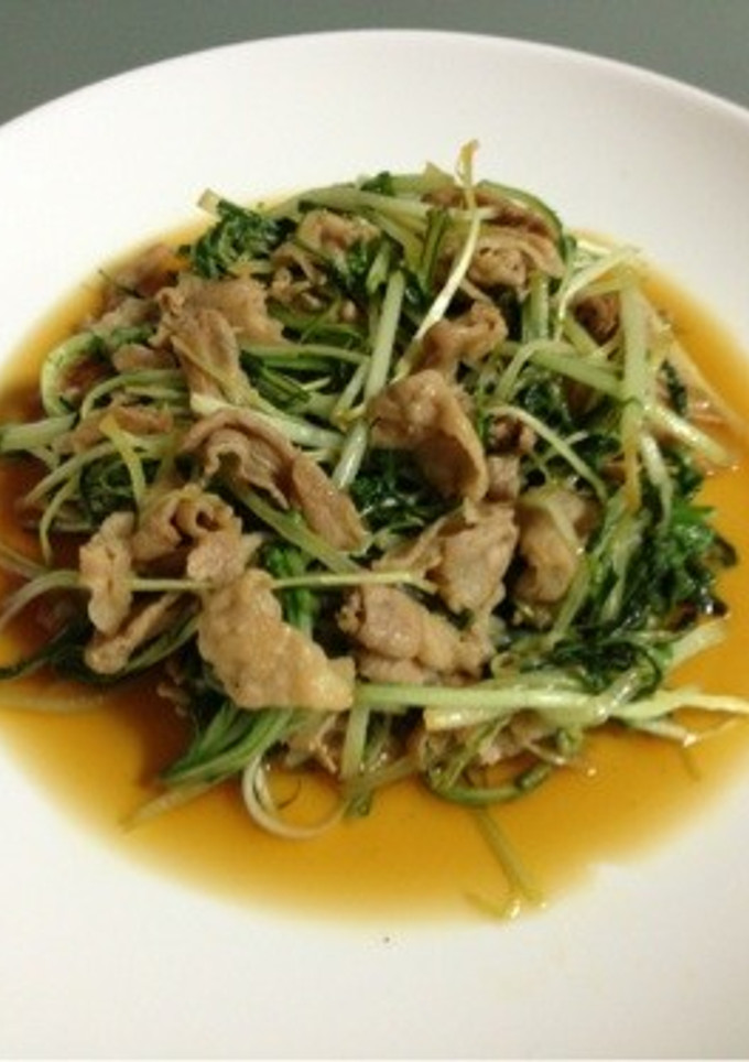 水菜と豚肉の簡単炒め-レシピのメイン写真