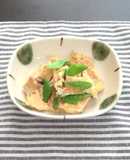 宮城旬野菜　厚揚げと絹さやの卵とじ