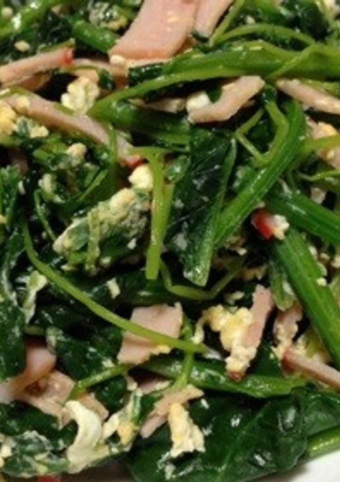 豆苗とほうれん草いため-レシピのメイン写真