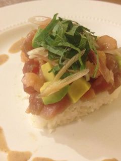 ノンオイル青じそドレッシングで寿司タルト-レシピのメイン写真