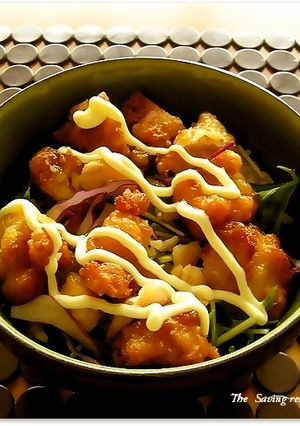 唐揚げリメイク！簡単！麺つゆで＋唐揚げ丼-レシピのメイン写真