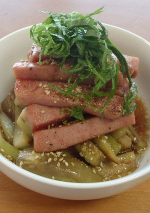 簡単♪スパムとなす追いがつおびたし-レシピのメイン写真