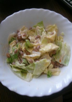 簡単☆キャベツと納豆の温サラダ-レシピのメイン写真