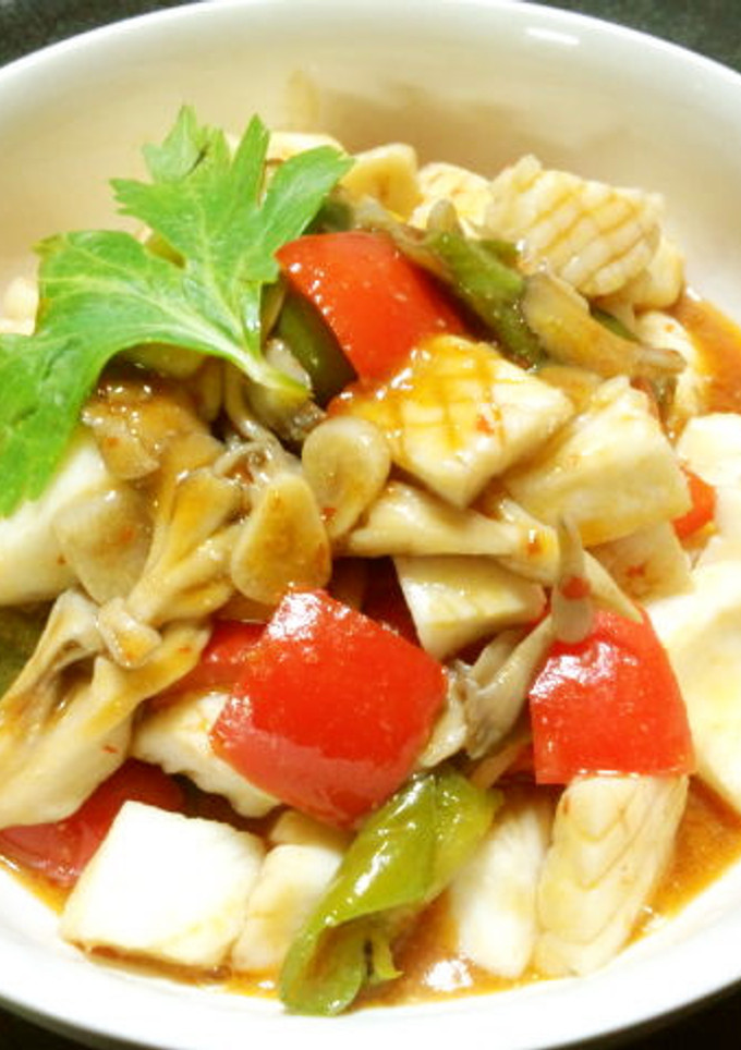 イカと残り野菜のピリマヨ炒め-レシピのメイン写真