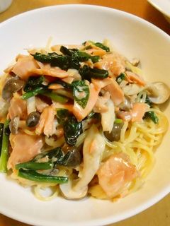 鮭のクリームスパゲティ-レシピのメイン写真