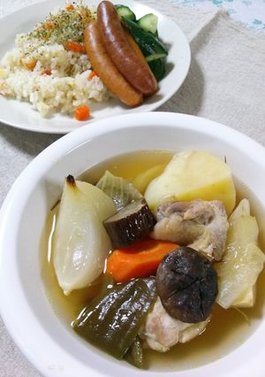 色々野菜のオーブン焼き**スープ仕立て-レシピのメイン写真