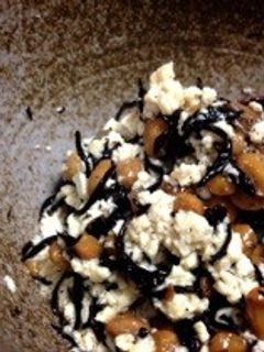 ひじきの煮物リメイク♪納豆入り白和え-レシピのメイン写真